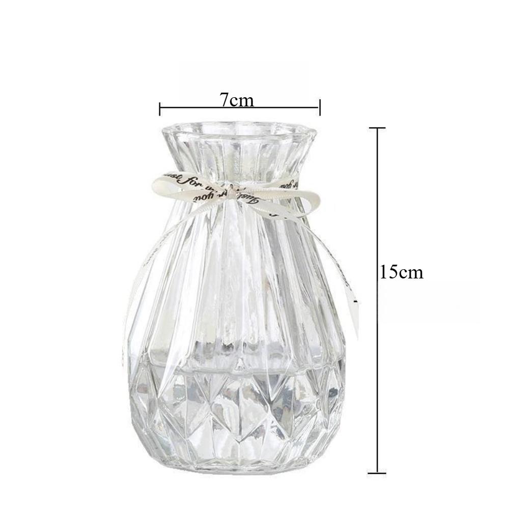 Nordic Transparent Glass Vase Hydroponic Green Ivy Plants Color Glass Vase Flower Arrangement Vase Living Room Decoration