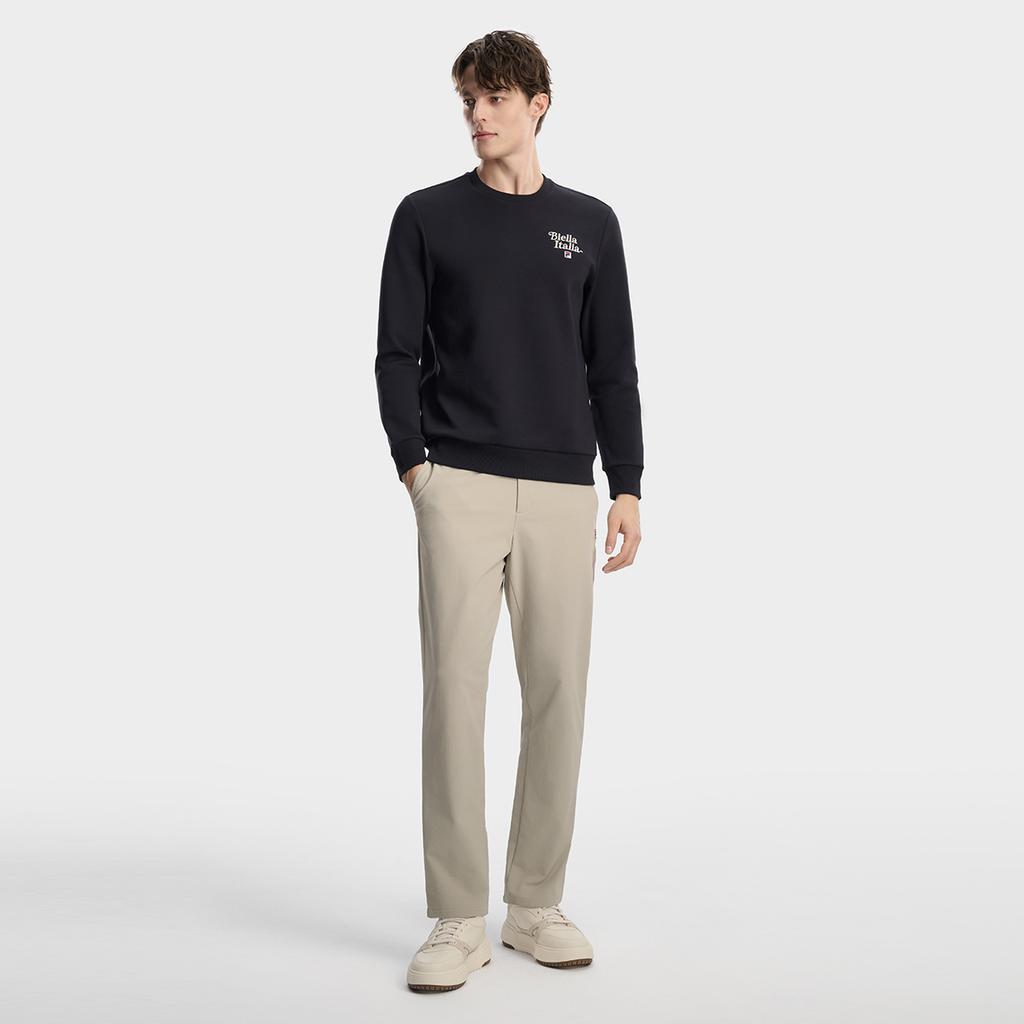 Fila Heritage Fashion Simple Classic Basic Casual Daily Comfortable Versatile Knitted Crew Neck Pullover Sweatshirt Men Sweatshirt F11M618202FNV