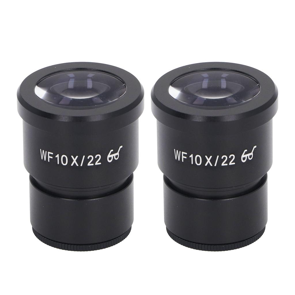 2 Stück Mikroskop-Okular 10X Aluminiumlegierung Weitwinkel Biologisches Okular 22mm Augenabstand 30mm Einbaumaß