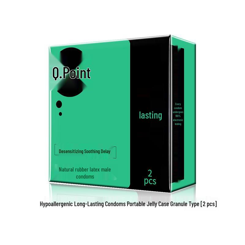 Q Point Thorn Set: Erotic Couples' Condoms with Large Particles, 2pcs/pack