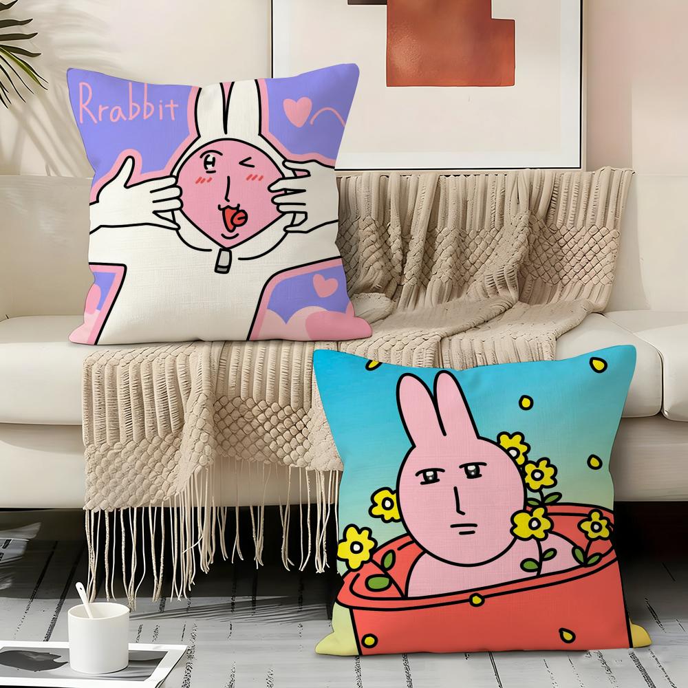My Friend R-rabbit Cute Pillow Case Pillowcase, Double-sided Printed, Sofa Cushion, Bedroom Headboard Pillow
