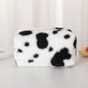 Solid Plush Makeup Bag Soft Smooth Makeup Brush Storage Bag Macaron Beauty Bag