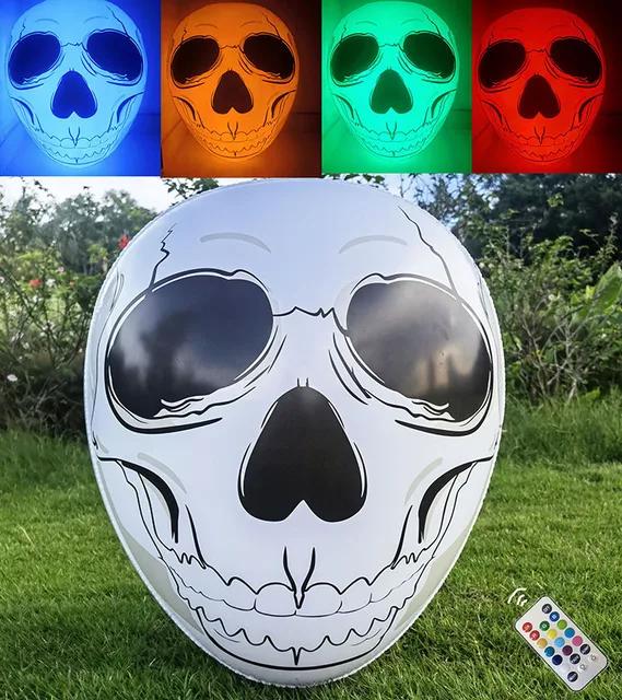 Großer Halloween Aufblasbarer LED Fernbedienung Beleuchteter Kürbis Augapfel Ballon Spukhaus Außendekoration Horror Requisite