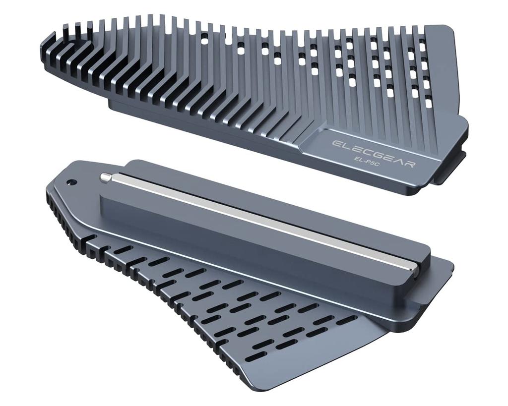 ElecGear PS5 NVMe SSD Heat Pipe Solid Aluminum Heatsink Cooler for PlayStation 5 Internal PCIe NVMe Gen4 Gaming with Thermal Pad and Redesigned SSD