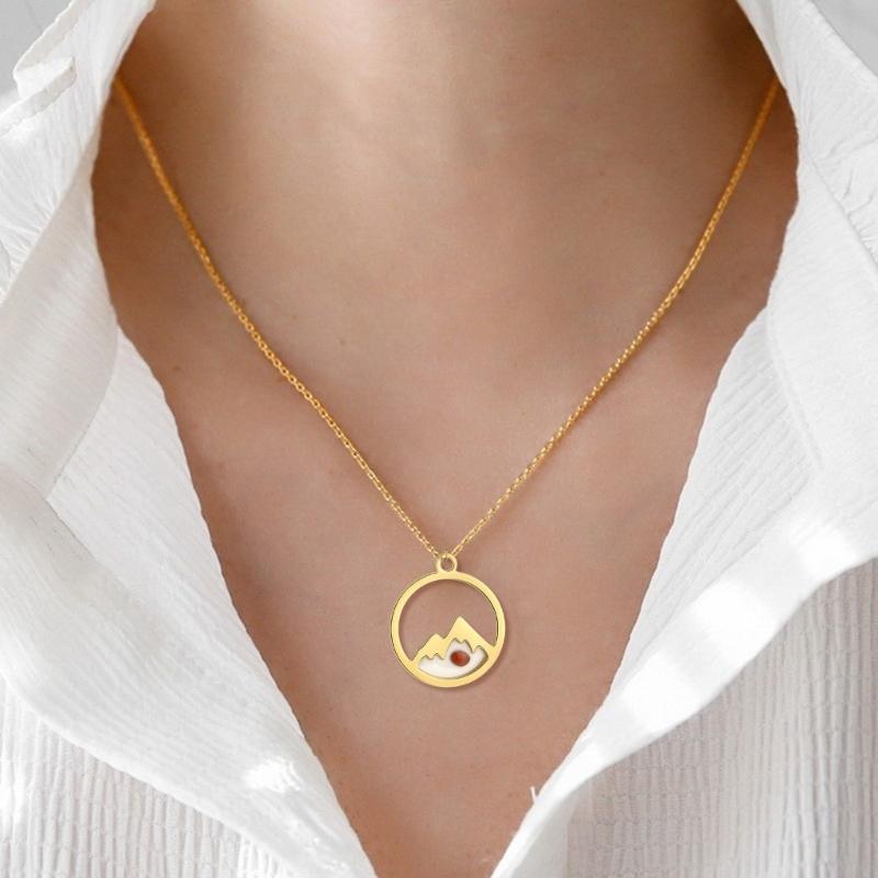 Creativity Mustard  Necklace Stainless Steel Chain Faith Necklace For Women Girl Christian Inspirational Jewelry