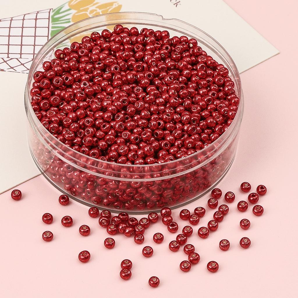 Glas Reisperlen Metall Mineralfarbe Perlen Handgemacht DIY Perlenkette Armband Zubehör Materialien Perlen zur Schmuckherstellung