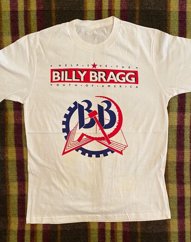 Vintage Billy Bragg Band Cotton White Shirt Unisex Concert S to 5XL DO056 Unisex T-Shirt L