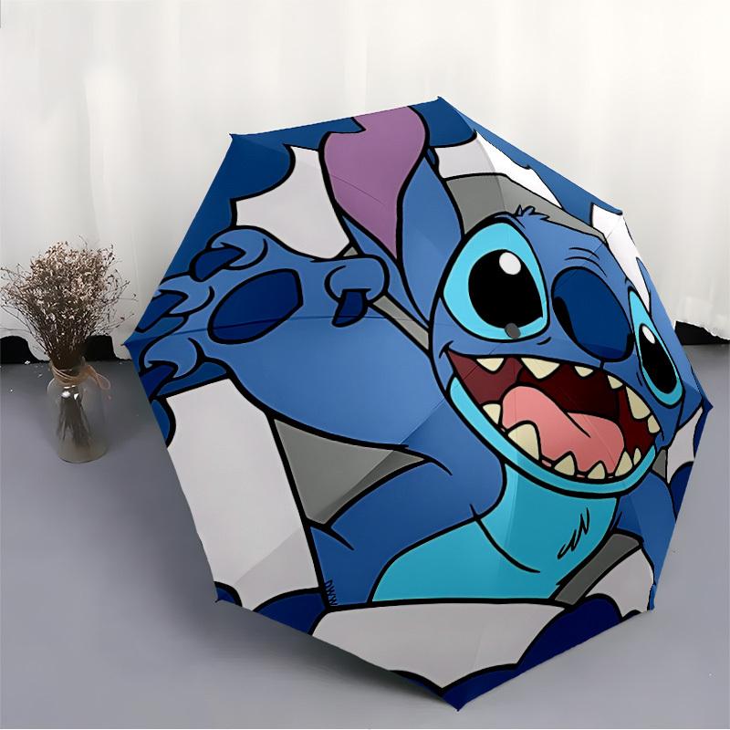 1pc Stitch Automatic Umbrella 8-Bone Design Compact Gear for Outdoor Travel,Perfect Gift for Friends' Birthdays y250813008