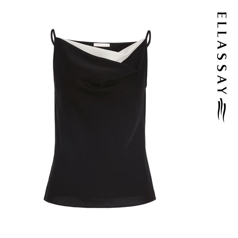 ELLASSAY Triacetate Draped Neck Tank Top