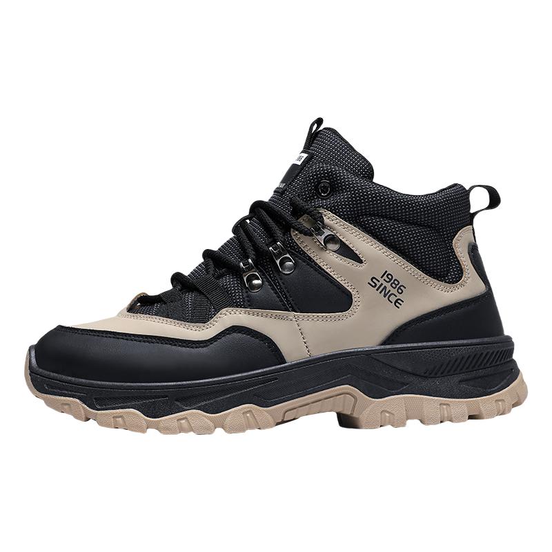 Men's boots four seasons new soft-sole anti-slip comfort casual boots fashion youth outdoor work boots breathable high-top boots