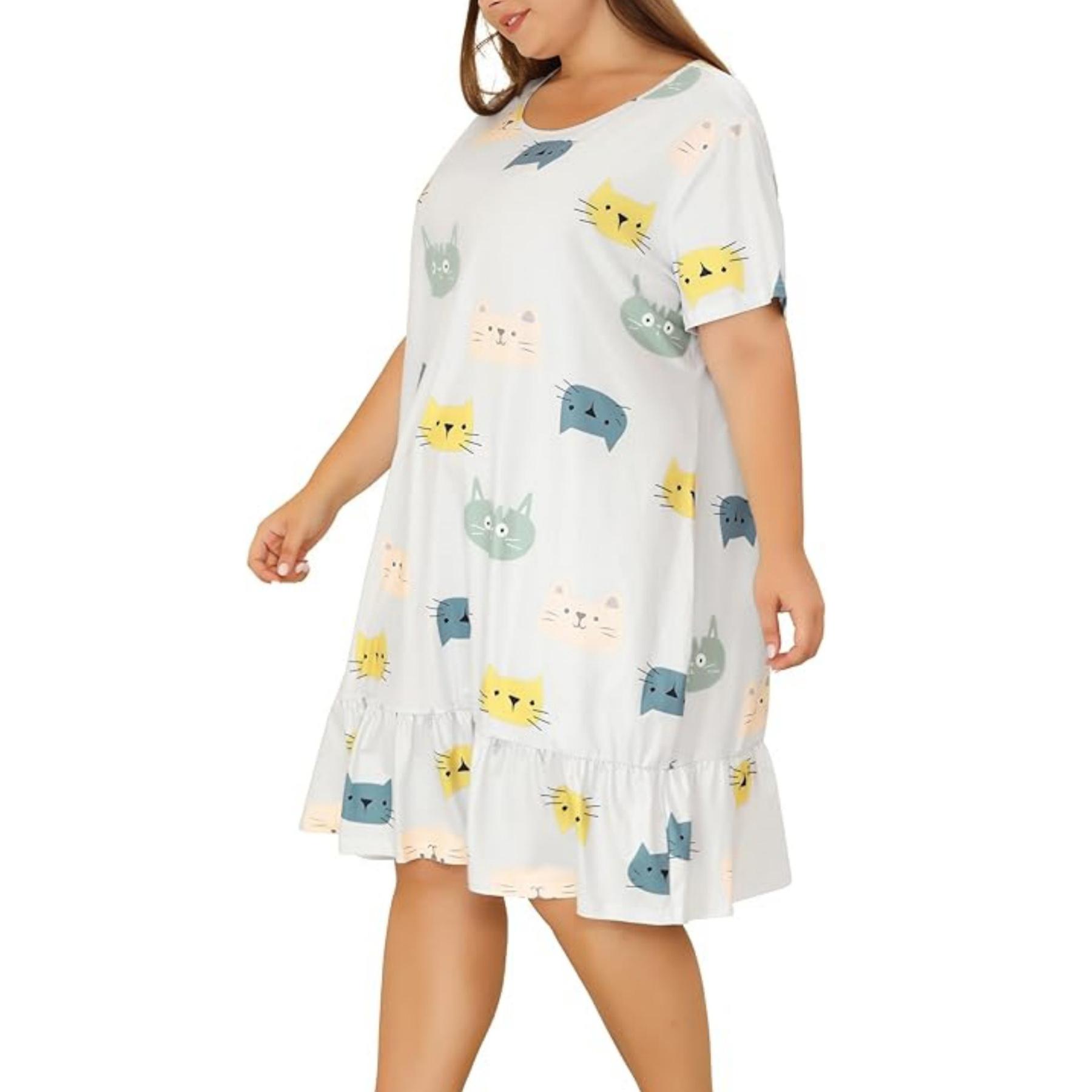 Женское платье больших размеров с длинными рукавами и круглым вырезом — фото 5