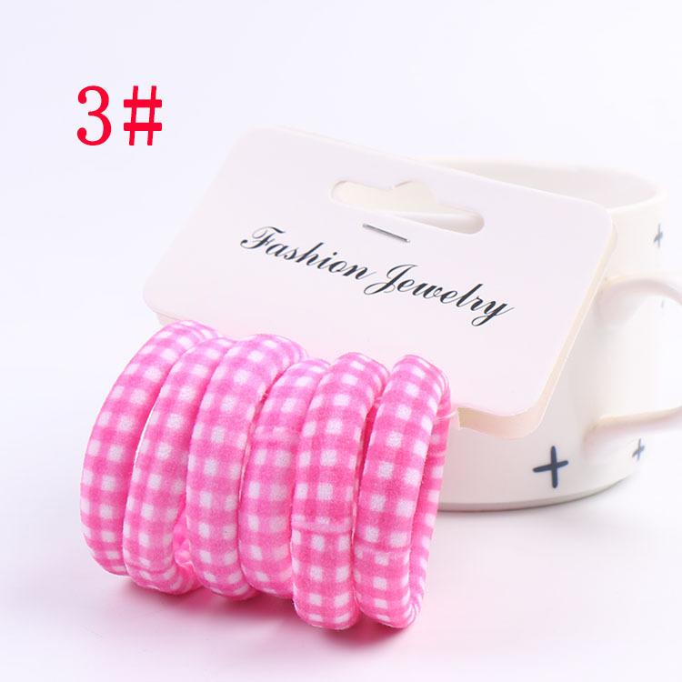 6Pcs/Set High Elasticity Printed Scrunchie Women Girls Children Elastic Hair Rubber Bands Accessories Tie Hair Rope Ring Holder