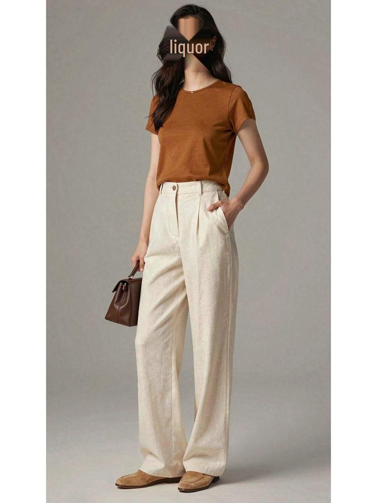 2026 Hangzhou Silk Lyocell Short Sleeve Women's Close-Fitting Round Neck T-shirt
