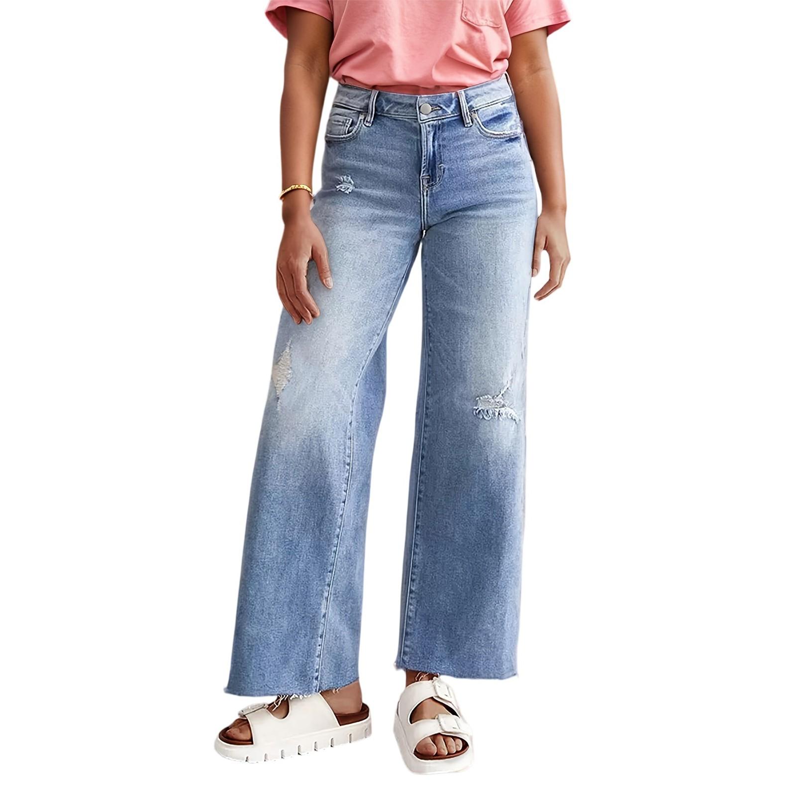 

Женские джинсовые классические универсальные модные брюки с высокой талией XL