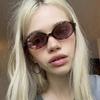 Sexy Small Oval Leopard Sunglasses Women Lovely Ins No Makeup Plain Glasses Frame Men Eyewear Cute Decorative Computer Glasses