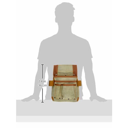 BIGMAN Delma Leather Nail Bag with Tool Holder, Medium, PK-916