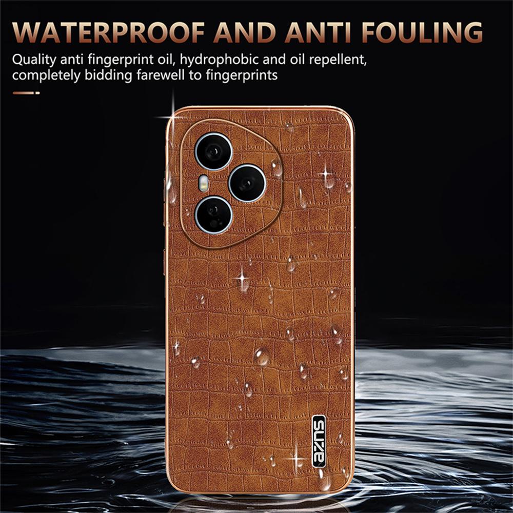 AZNS For Honor 400 Pro 5G (Global) Case Electroplating Crocodile Texture PU+TPU Phone Cover