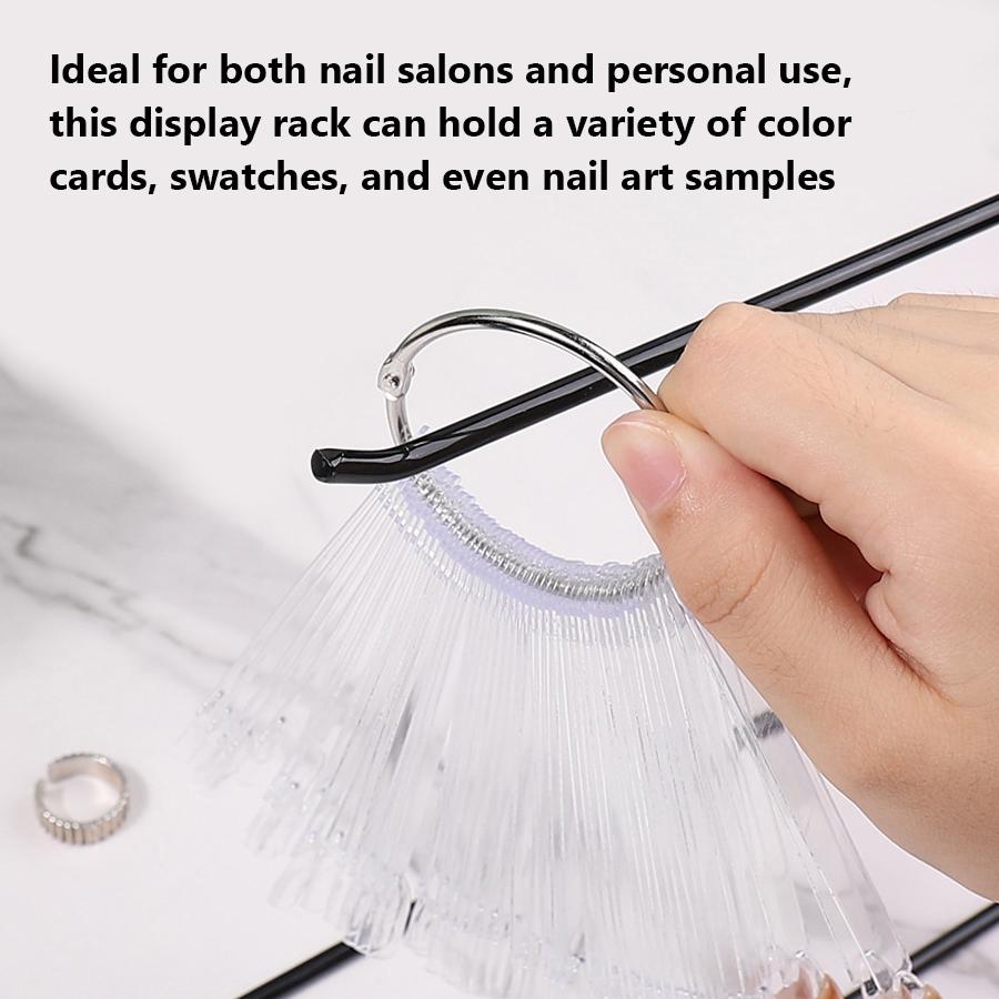 Stylish Nail Art Display Rack for Nail Color Samples and Swatches Showcase, Fan-Shaped Color Chart Stand