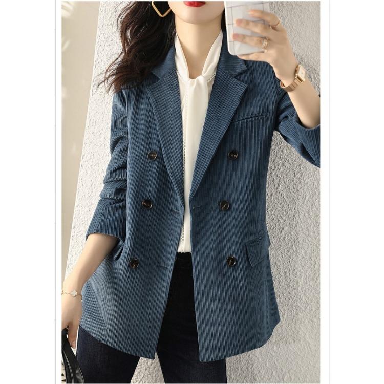 Retro Corduroy Suit Jacket for Women In Autumn / Winter, British Style Casual and Sophisticated Small Blazer with High-end Feel