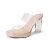 Small people, platform heels, transparent sandals, crystal sandals, women's summer wear