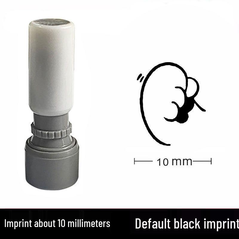 Set of 2 Cute Japanese Mini Stamps: Office Planner, Decorative Cartoon Stars, Smiley Faces, Red Flowers.