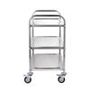 Kitchen Utility Cart, 3 Tiers, Wire Rolling Cart with 450LBS Capacity, Steel Service Cart on Wheels, Metal Storage Trolley with 80mm Basket Curved