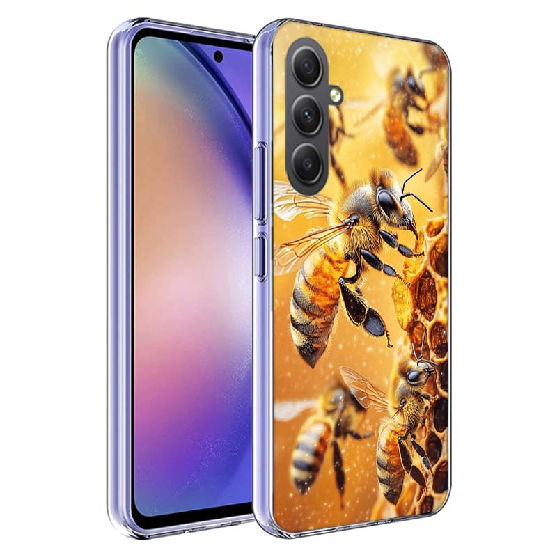 Bees and Honey in the Honeycomb Phone Case For Samsung A54 A34 A24 A14 A53 A33 A23 A13 A52S A32 A22 A12 A17 Galaxy A03S A04S A02