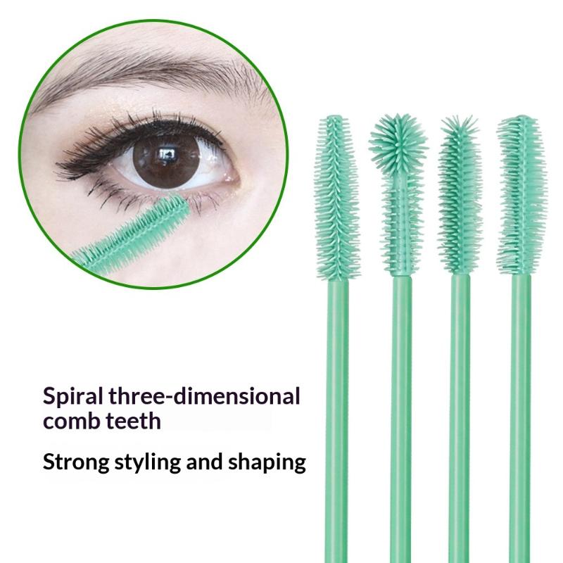 50Pcs Disposable Silicone Eyelashes Brushes Applicator Eye Lash Mascara Wands Brush Eyelash Extension Women Makeup Tools