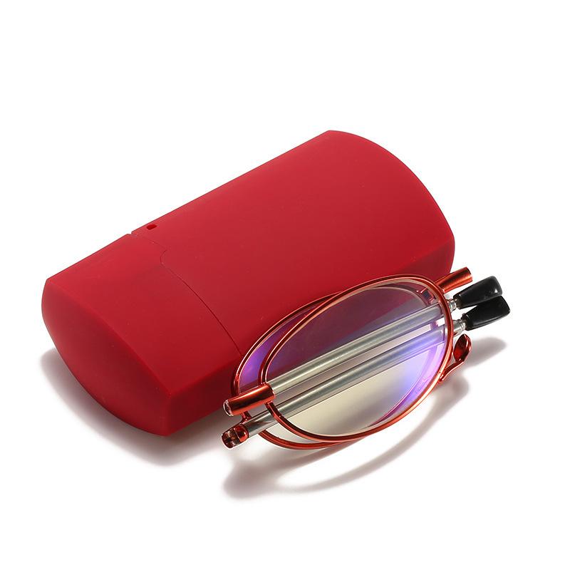 

Складные очки для чтения с футляром для мужчин и женщин, черные металлические очки в оправе, телескопические вращающиеся очки для пресбиопии + 1,0 + 1,5 + 2,0 +1.0