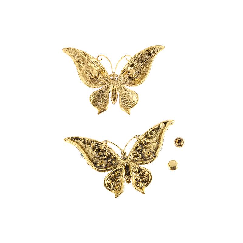 Colorful Rhinestone Butterfly Brooch Pin - Crystal Insect Shoe Decoration