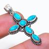 Natural Santa Rosa Turquoise Gemstone 925 Sterling Silver Pendant 1.85" AP-14345