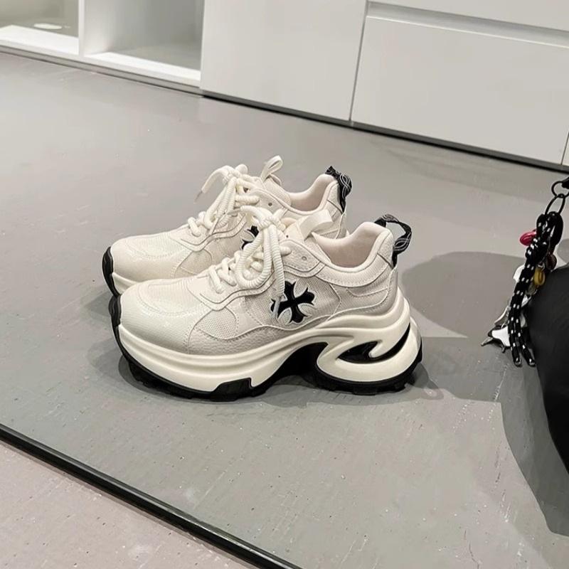 Thick-soled dad shoes women's spring 2025 new small height increase lightweight mesh breathable sports and leisure women's shoes