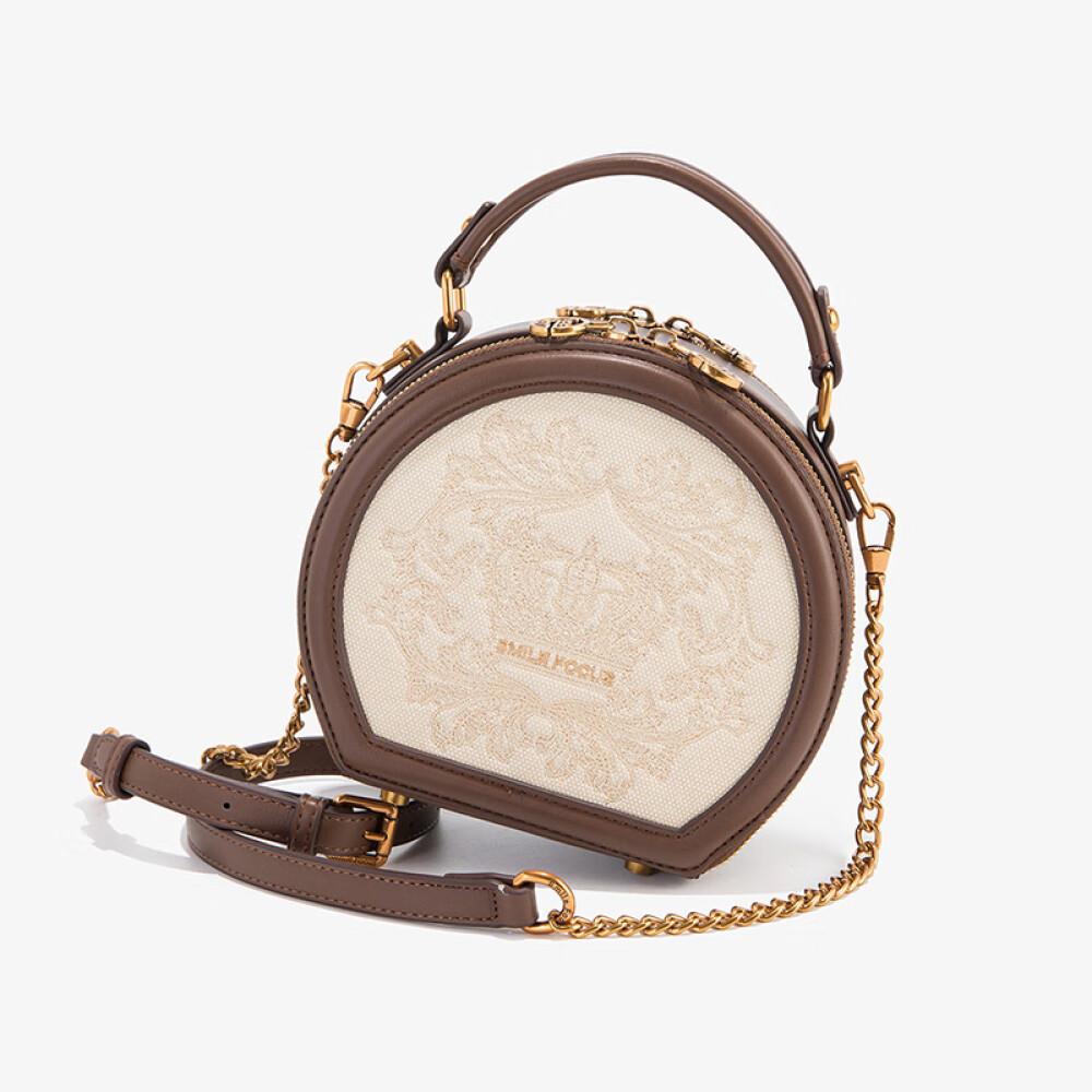 Crossbody Bag Advanced Sense Small Round Bag Portable Chain Bag Women's Shoulder Bag Length 18.5cm Wide 9cm High 17cm