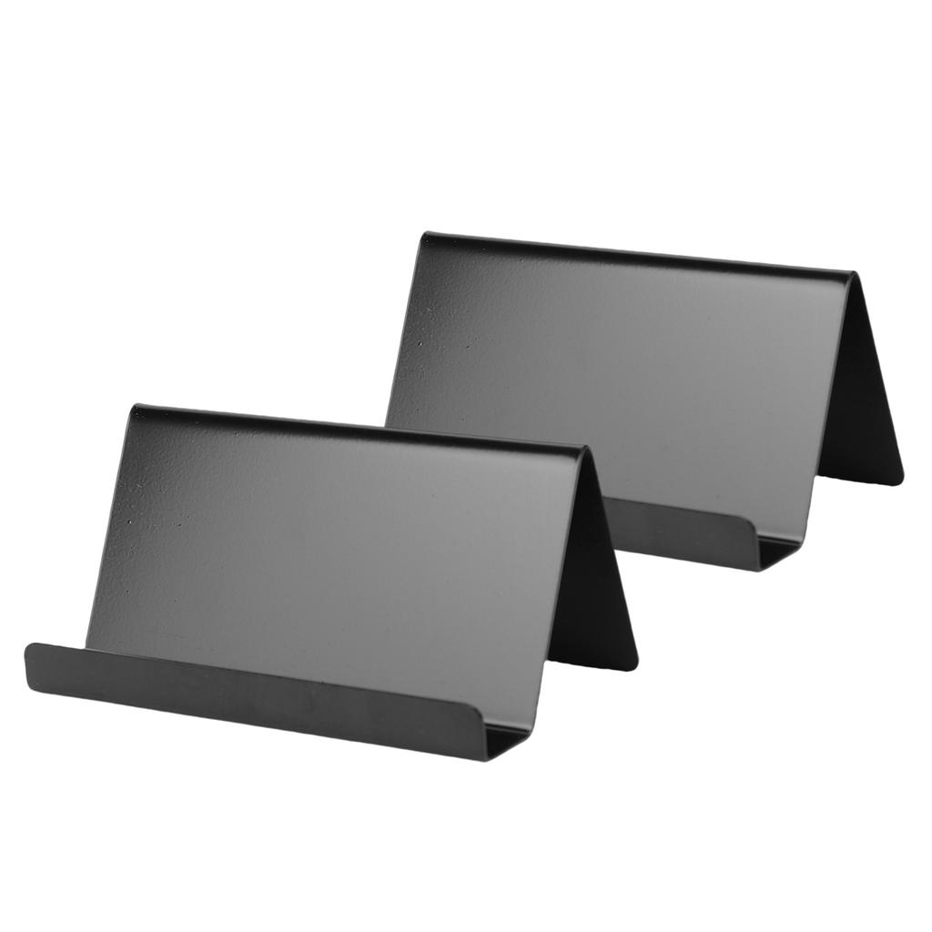 2PCS Stainless Steel Business Cards Holders Desktop Credit Name Card Display Organizers for Office Home Daily Use Black