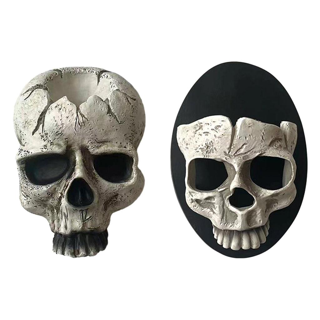 Halloween Skull Candle Holder Stand Candlestick Decorative Skeleton Head Shape Wall Decoration for