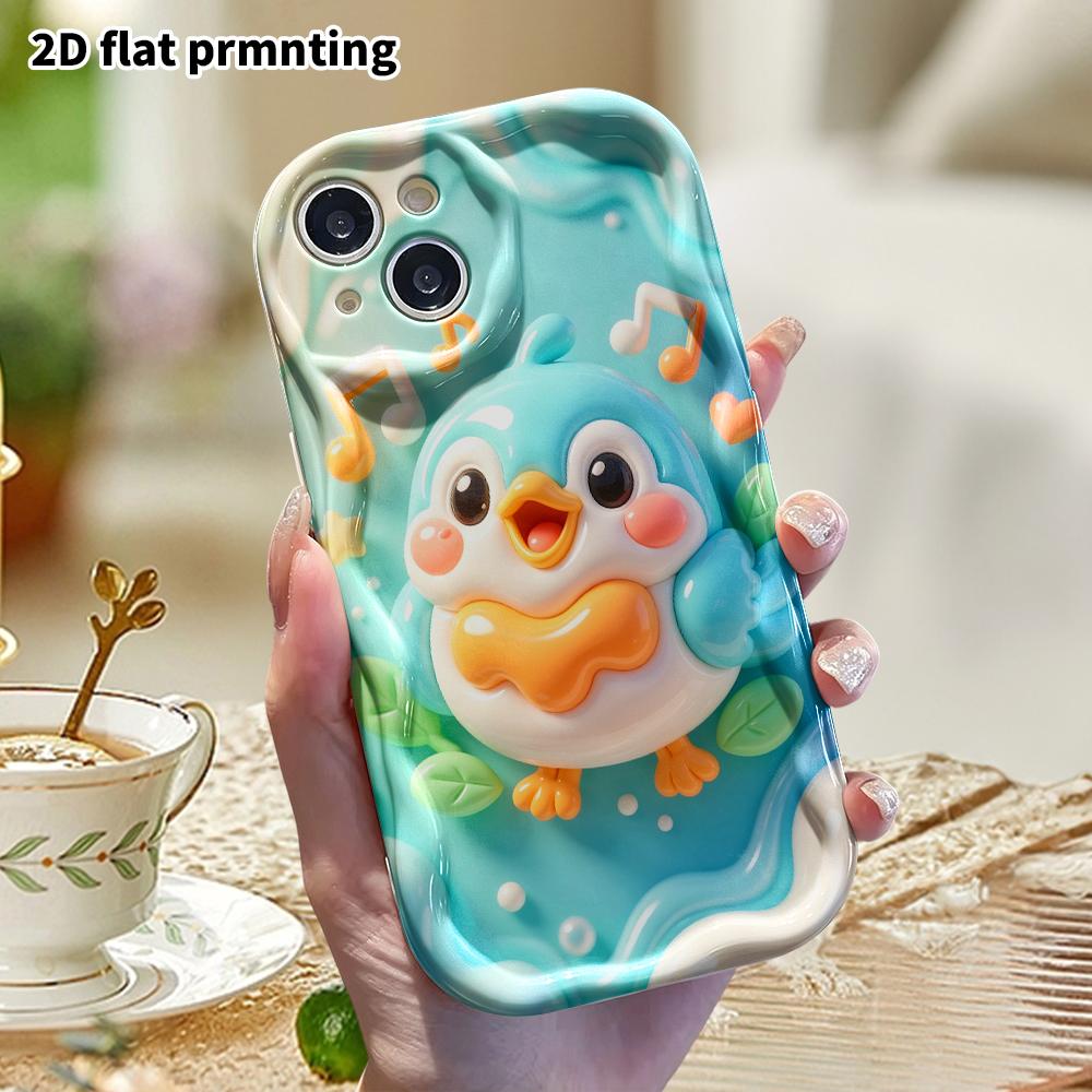 Phone Case: 2D Flat Design Suitable for iPhone 18 17 16 15 14 13 Pro Protective Case, Singing Little Penguin, Perfect Christmas and Halloween Holiday
