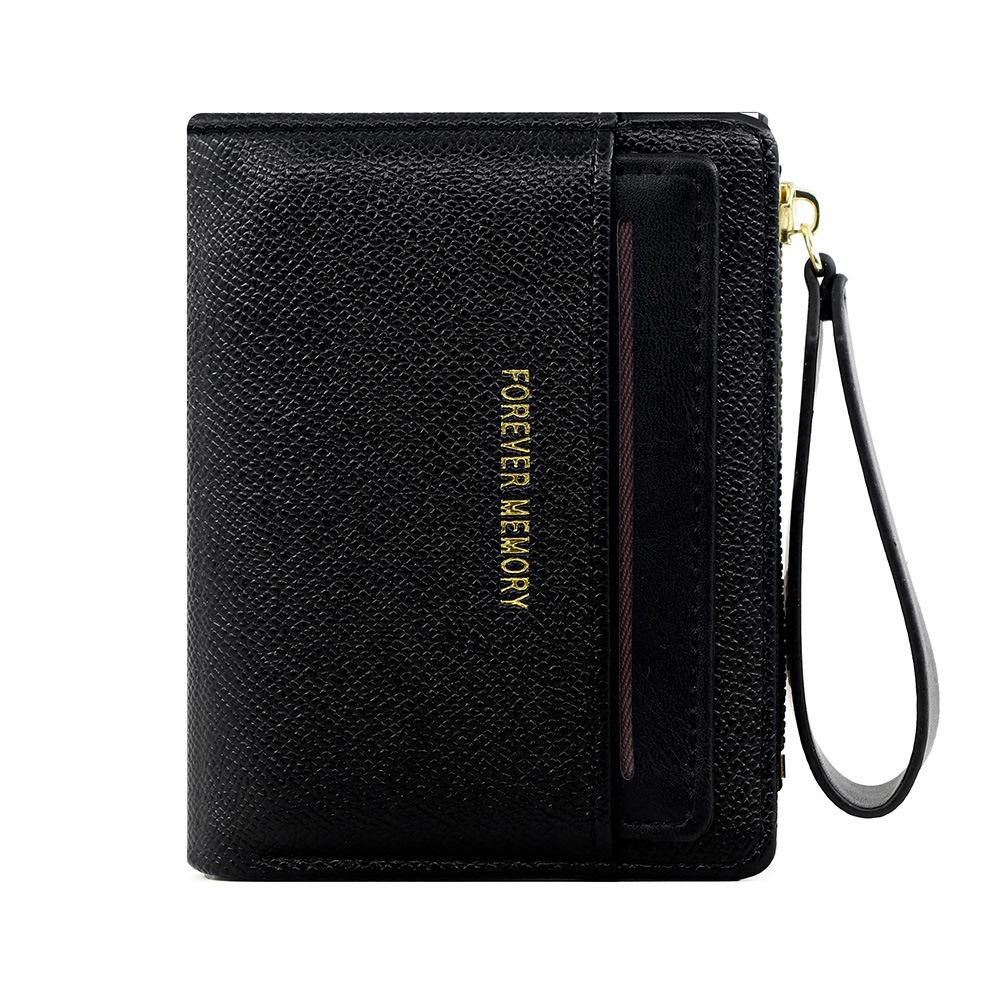 

Women Wallet PU Leather Zipper Coin Purse Short Card Holder Female Wristlet Money Bag Litchi Pattern Wallets Small Clutch Bag чёрный