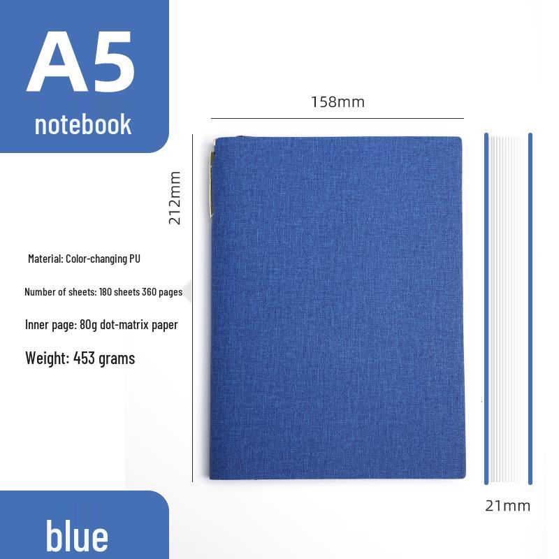 Simple A6 Leather Pocket Notebook with Pen Holder - Ideal for College Students & Business Diaries
