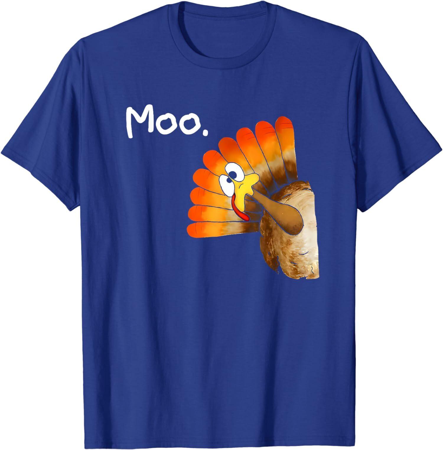 Funny Fun Thanksgiving Turkey Moo I m A Cow Unisex T-Shirt S