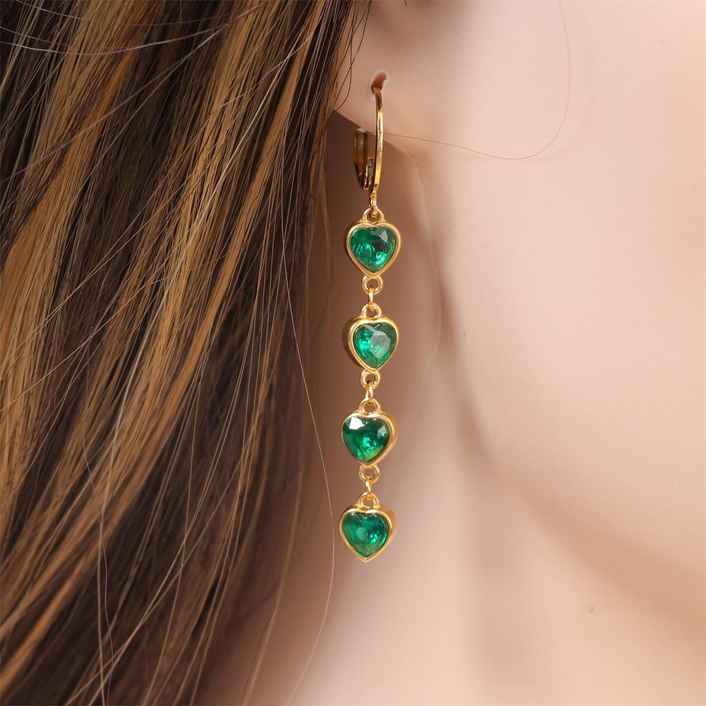 Fashion Retro Love Zircon Series Necklace Earring Bracelet Set