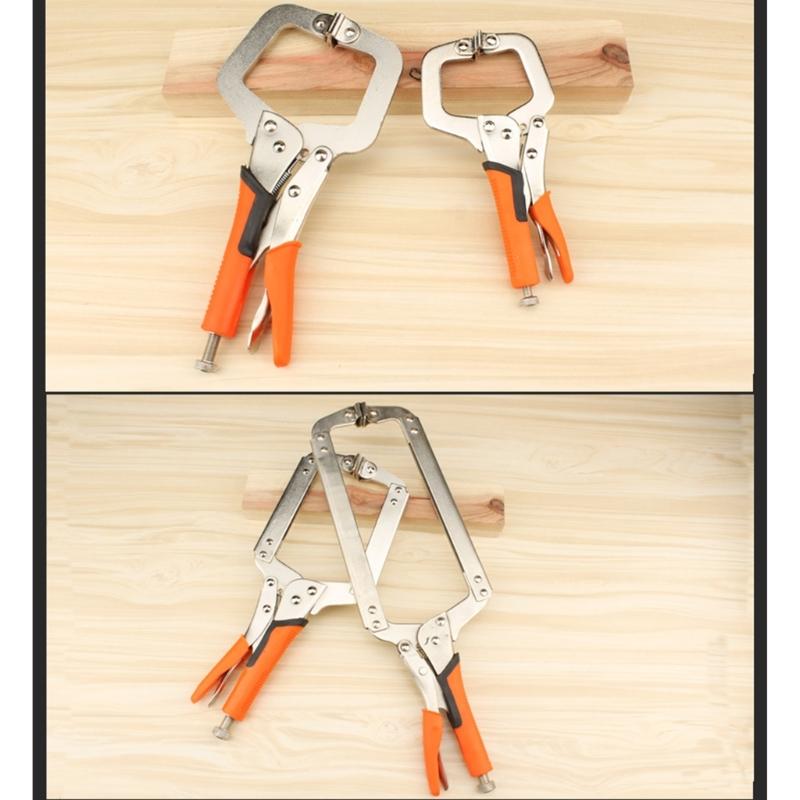 6/9/11/14/18Inch Face Clamps Pocket Hole Clamps for Woodworking, Welding Clamps Metal Vise Grip Clamps Locking C Clamps