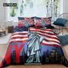 Statue of Liberty Bed Cover Package World Famous Building Bed Linen Package for Boys Girls Premium Microfiber Brand New York Landmark Comforter Cover