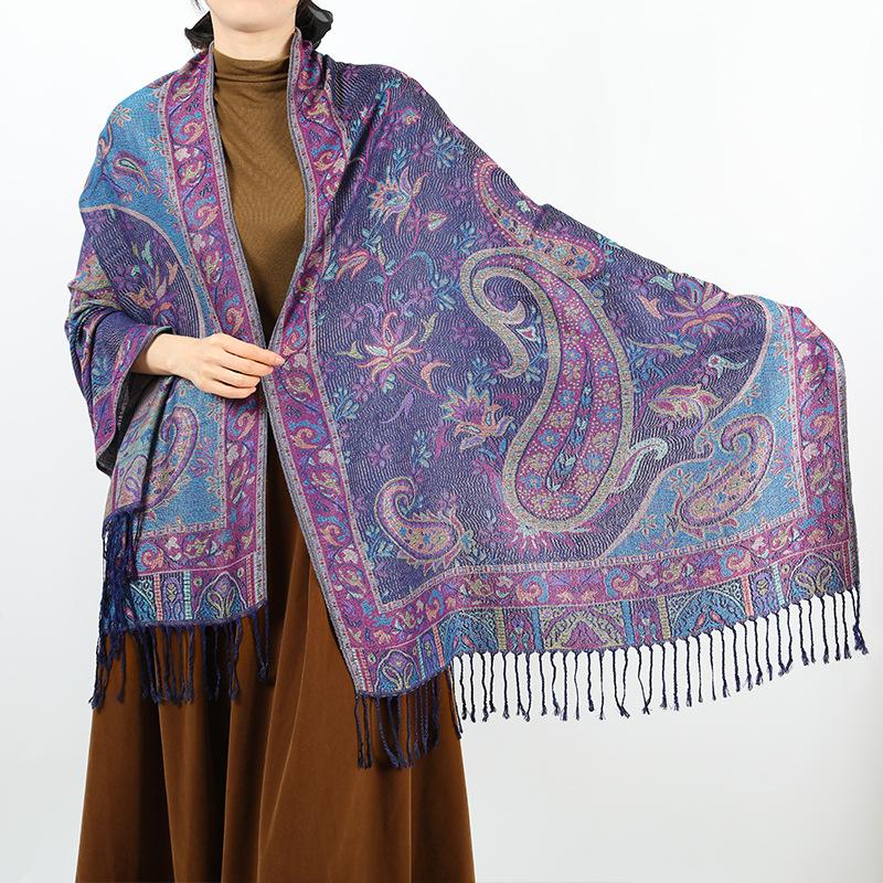 New Jacquard Exterior Women's Shawl Paisley Scarf Women's Spring and Summer Fashion Retro Long Scarf