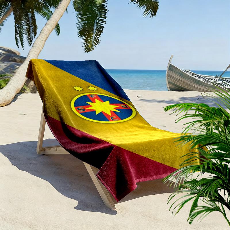 Fcsb steaua Telo da Spiaggia Stampato, Asciugamano Grande Morbido Asciugatura Rapida per Spiaggia Campeggio Nuoto