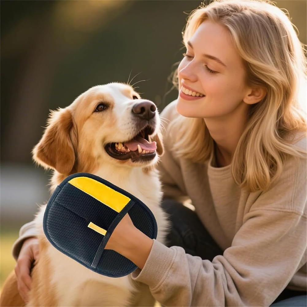 Yomi Pet Hair Remover Glove, 2025 New 9.5in Reusable Two-way Push and Pull Electrostatic Pet Hair Remover-Roll Into Strips, Washable Pet Gloves, for