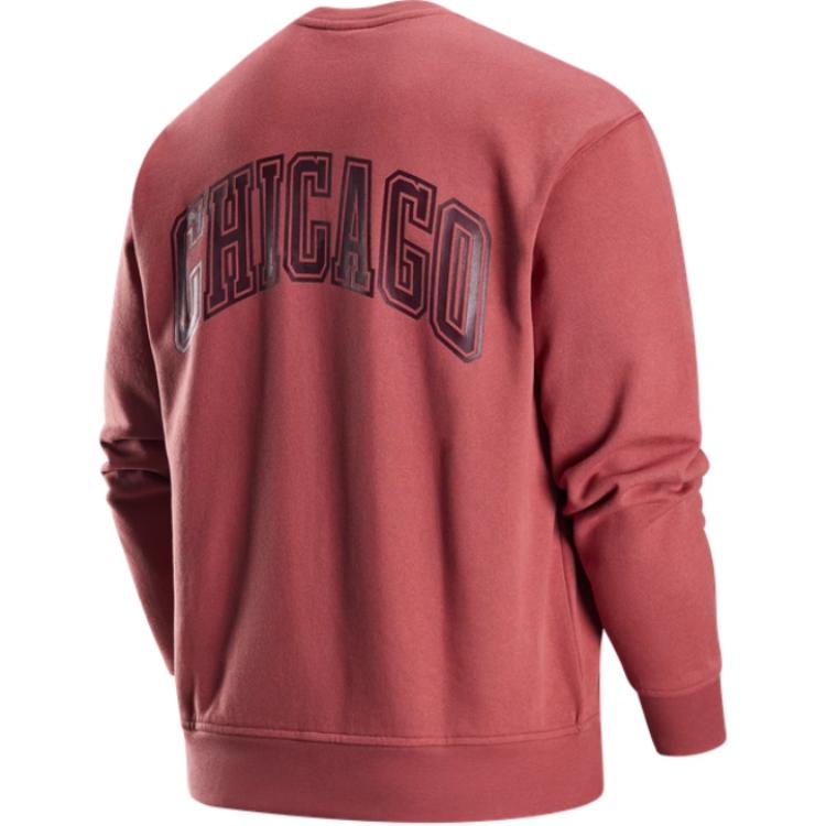 Jordan X NBA Collaboration Chicago Bulls Logo Fleece Crewneck Fashion Pullover Long Sleeve Sweatshirt Men sweatshirt Canyon-Rust FV8344-691