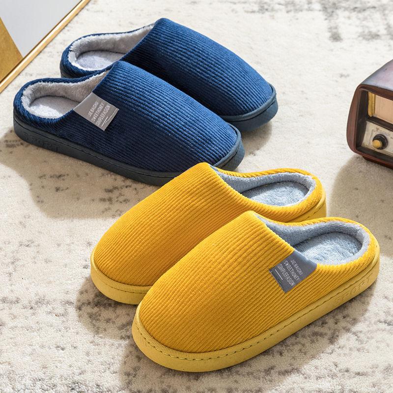 Cotton Slippers Autumn and Winter Couple Slippers Winter Indoor Household Thick Bottom Home Velvet Non-slip Warm