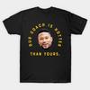 Men Black Print T-shirt Notre Dame Football, Marcus Freeman, Our Coach Is Hotter Than Yours No-Cut Transfer Paper Print Cotton Tshirt