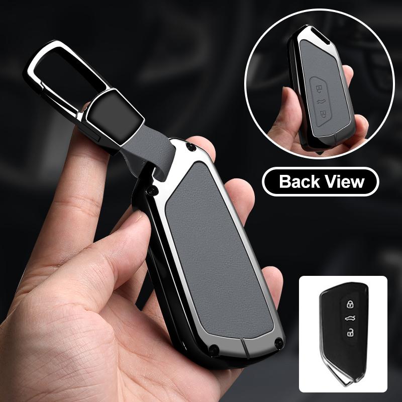 Zinc Alloy Car Key Cover For Volkswagen Golf 8 Mk8 Id.3 Id.4 Id.6 Cupra Skoda Octavia A8 Seat Leon Mk4 Formentor Tarraco Keyring