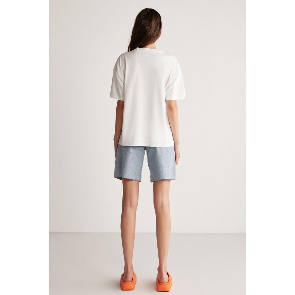 Jemmy Women's Relaxed Fit Crew Neck 100% Cotton Short Sleeve Basic White T-shirt